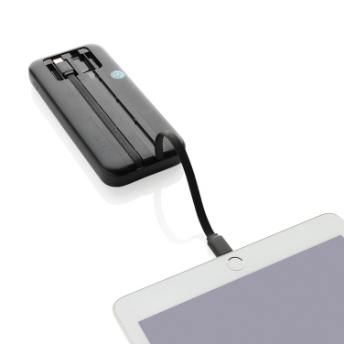 Logotrade korporatīvās dāvanas foto: Turbopack RCS rplastic powerbank 10 000 integrēti kabeļi