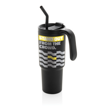 Graphic 360 RCS sertificēta pārstrādāta tērauda krūze 900 ml, melna – detaļas skats 4