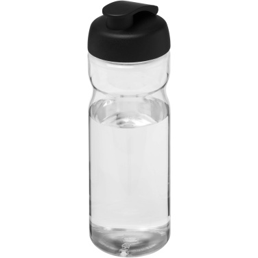 H2O Active® Eco Base 650 ml sporta pudele ar pārslēdzamu vāku, Caurspīdīgs / vienkrāsains melns – produkta foto