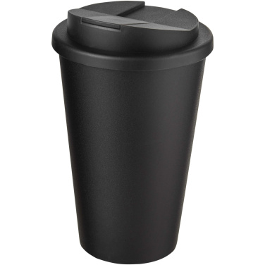 Americano® Eco 350 ml termoglāze ar vāku no pārstrādātas plastmasas, Melns / melns – produkta foto