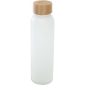 Lume 500 ml matēta stikla pudele ar bambusa vāciņu, Balts