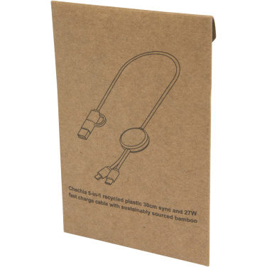 Logotrade logo dāvanas foto: Citala 5-in-1 pārstrādāta plastmasas 30 cm datu sinhronizācija un 27W ātrās uzlādes kabelis