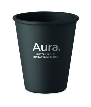 Atkārtoti lietojama PLA krūzīte ar vienu sieniņu ar logotipu – detaļas skats 2