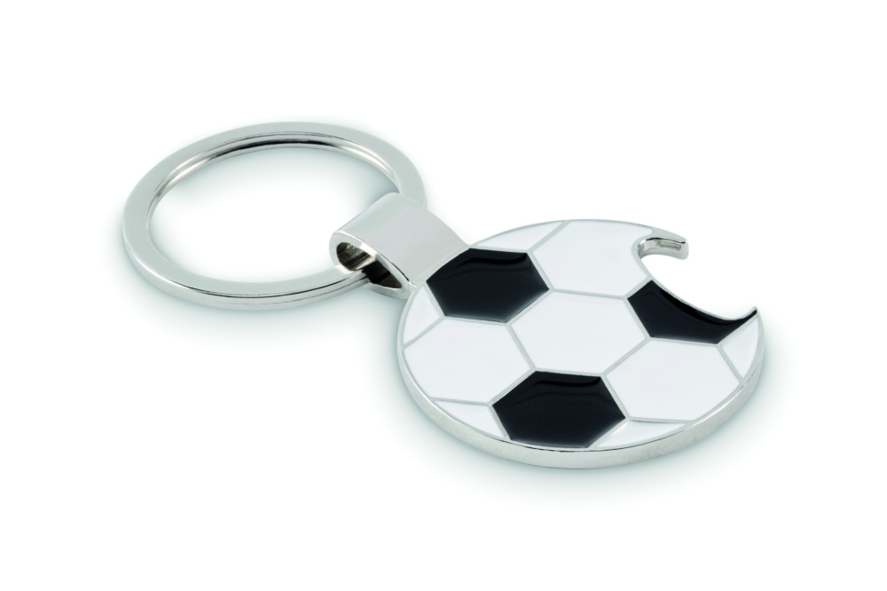 Logotrade dāvanas foto: Futbola atslēgu piekariņš ar attaisāmo