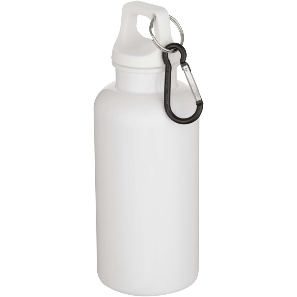 Logotrade logo dāvanas foto: Oregon 400 ml vienkrāsaina RCS pārstrādātas plastmasas ūdens pudele ar karabīni