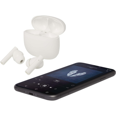 Logotrade biznesa dāvanas foto: Alterf pārstrādātas plastmasas patiesi bezvadu Bluetooth® austiņas ar silikona ausu uzgaļiem