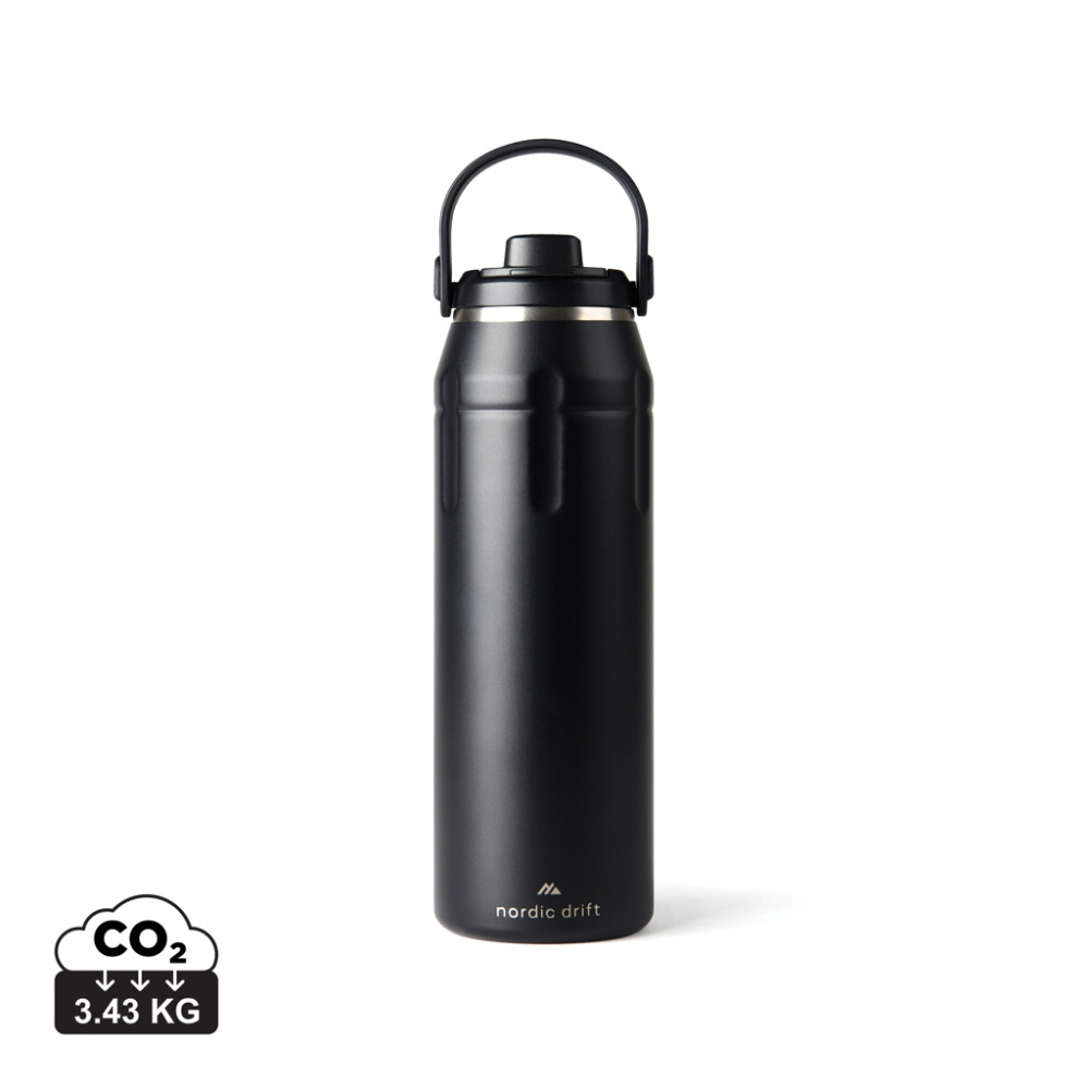Nordic Drift Trail RCS izolēta sporta pudele 940ml, melna, produkta attēls, melns (1)