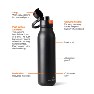 Logotrade korporatīvās dāvanas foto: Nordic Drift Trail RCS vienas sienas ūdens pudele 750ml