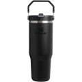 Stanley IceFlow™ 2.0 890 ml izolēta nerūsējošā tērauda glāze ar atlokāmu salmiņu, Melns