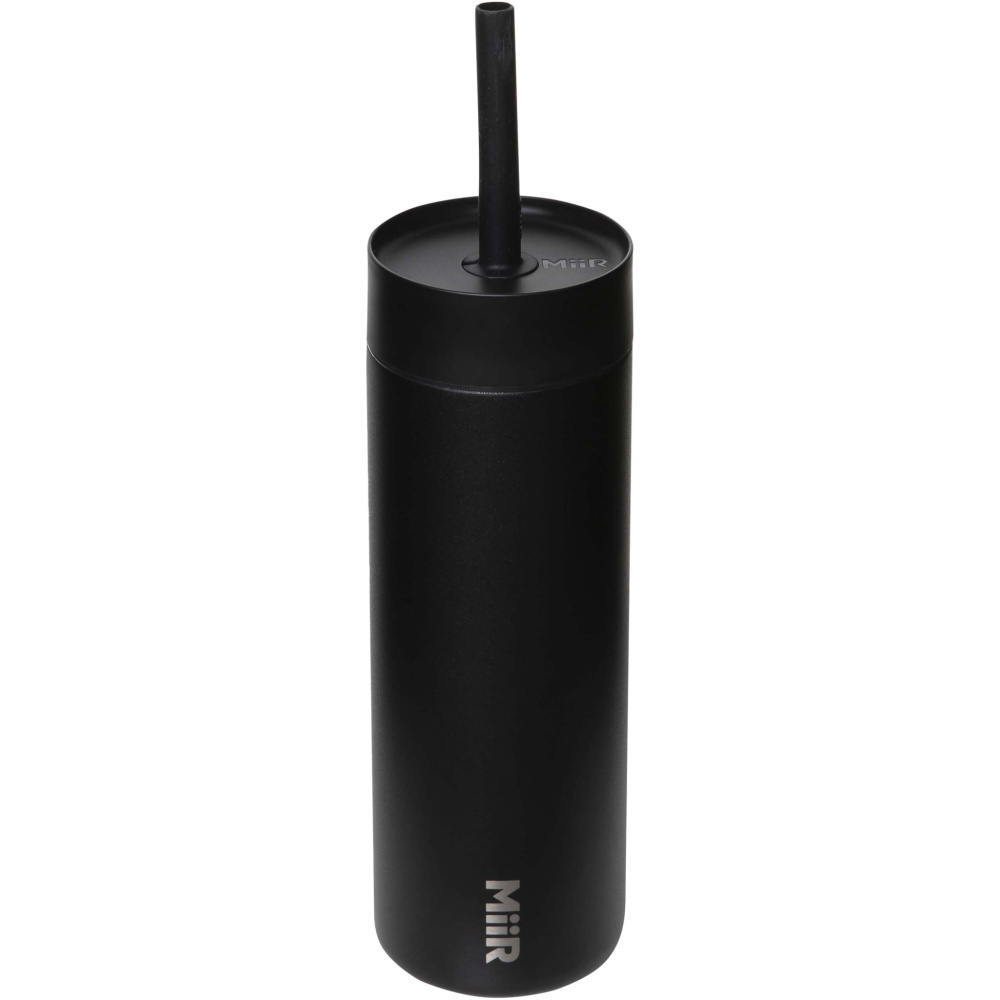 MiiR Sipper ūdens pudele 473 ml ar salmiņu, Melns, krāsas variants