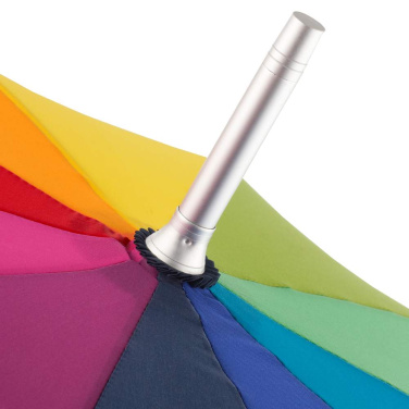 FARE ALU light10 Colori varavīksnes krāsu vidēja izmēra lietussargs ar logotipu, varavīksne – detaļas skats 6