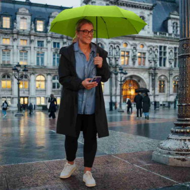 FARE Topless kompakts kabatas lietussargs ar logotipu, laima zaļš – detaļas skats 2