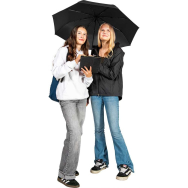 FARE Topless kompakts kabatas lietussargs ar logotipu, melns – detaļas skats 3