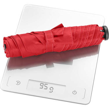 FARE® FiligRain Only95 īpaši viegls mini lietussargs 95 g ar logotipu, sarkans – detaļas skats 2