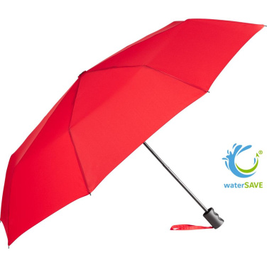 FARE ÖkoBrella kabatas lietussargs ar pārstrādāta PET jumtu un rABS rokturi ar logotipu, sarkans (waterSAVE®) – produkta foto