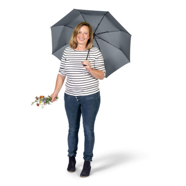 FARE ÖkoBrella kabatas lietussargs ar pārstrādāta PET jumtu un rABS rokturi ar logotipu, pelēks (waterSAVE®) – detaļas skats 9