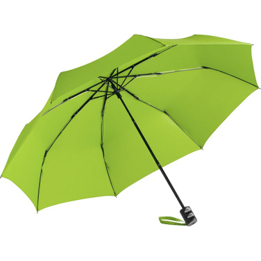 FARE ÖkoBrella kabatas lietussargs ar pārstrādāta PET jumtu un rABS rokturi ar logotipu, laima zaļš (waterSAVE®) – detaļas skats 8