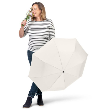 FARE ÖkoBrella kabatas lietussargs ar pārstrādāta PET jumtu un rABS rokturi ar logotipu, dabiski balts (waterSAVE®) – detaļas skats 9