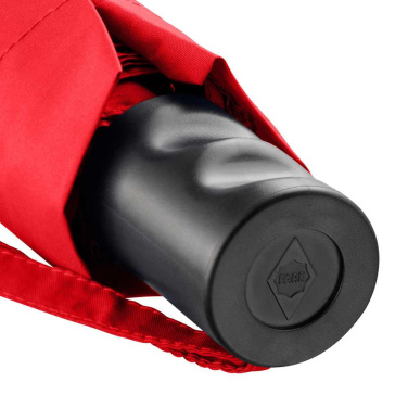 FARE ÖkoBrella kabatas lietussargs ar pārstrādāta PET jumtu un rABS rokturi ar logotipu, sarkans (waterSAVE®) – detaļas skats 3