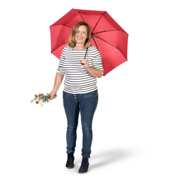 FARE ÖkoBrella kabatas lietussargs ar pārstrādāta PET jumtu un rABS rokturi ar logotipu, sarkans (waterSAVE®) – detaļas skats 10