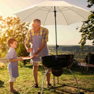 FARE® Parasol M saulessargs, Ø 180 cm ar logotipu, dabisks – detaļas skats 3