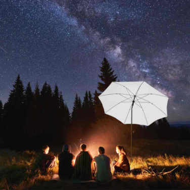 FARE® Parasol L saulessargs, Ø 200 cm ar logotipu, balts – detaļas skats 7