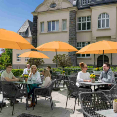 FARE® Parasol XL saulessargs, Ø 235 cm ar logotipu, aprikožu – detaļas skats 8