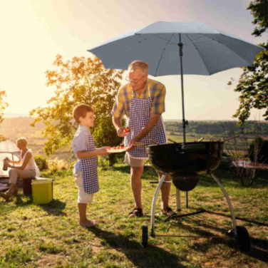 FARE® Parasol XL saulessargs, Ø 235 cm ar logotipu, pelēks – detaļas skats 2