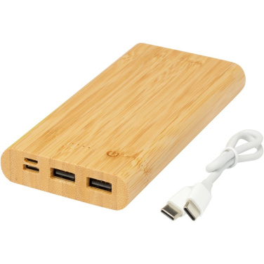 Tulda 10 000 mAh bambusa ārējais akumulators – kabelis