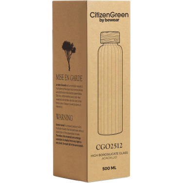 Citizen Green Purflow 500 ml borsilikāta stikla ūdens pudele, produkta attēls, Caurspīdīgs (3)