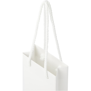 Roku darbs 170 g/m2 integrēta papīra maisiņš ar plastmasas auklas rokturiem - 9,5 x 4 x 17 cm, produkta attēls