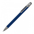 Pusgēla pildspalva, izgatavota no pārstrādāta alumīnija KAROLINE, tumši zils