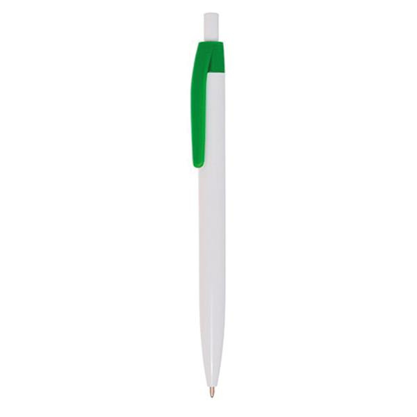 Plastmasas lodīšu pildspalva ar krāsainu klipsi / Coloxo, zaļš, produkta attēls