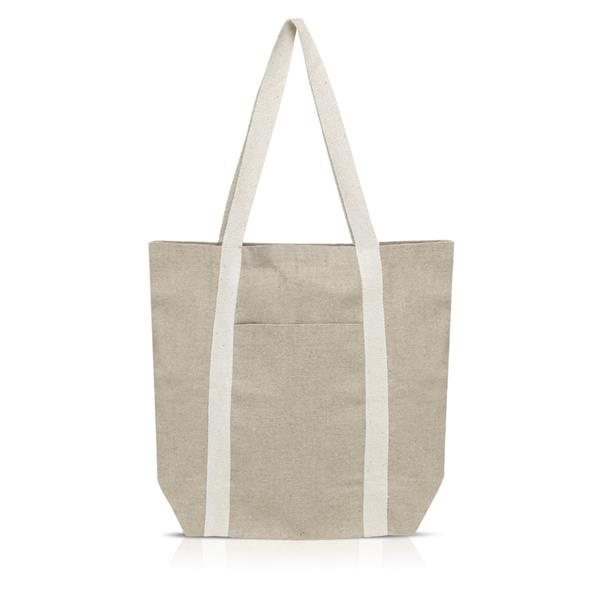 Pārstrādātas kokvilnas maisiņš 300g ar ārējo kabatu / DAILYBAG, produkta attēls