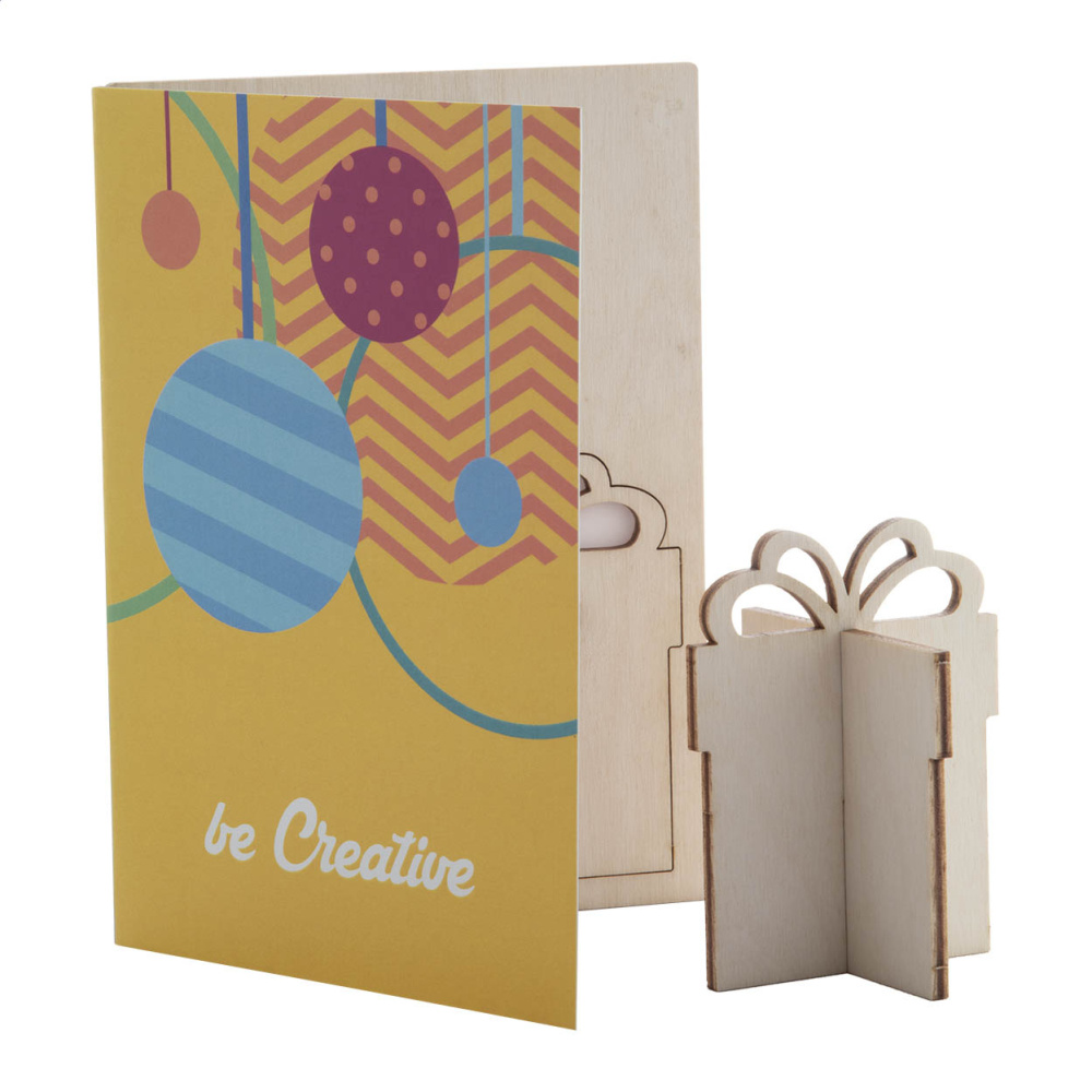 CreaX – Ziemassvētku apsveikuma kartīte, dāvanu kastīte, dabisks, produkta attēls