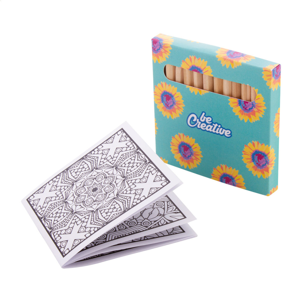 Coloxil 12 – Pielāgojams krāsošanas komplekts, mandala, balts, produkta attēls