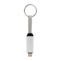 Keycab – atslēgu piekariņš 60 W USB-C kabelis, sudrabs