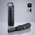 Outdoor Set: tērauda ūdens pudele 650 ml un automātiskais lietussargs, tirkīza