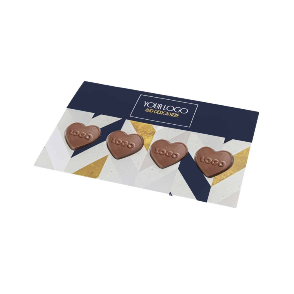 Šokolādes ar logotipu pasta sūtījumiem – sirds, produkta attēls