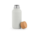 Volga pudele pārstrādāts nerūsējošais tērauds ar korķa vāku 530 ml. Viensiena un hermētiska., Gaiši pelēks