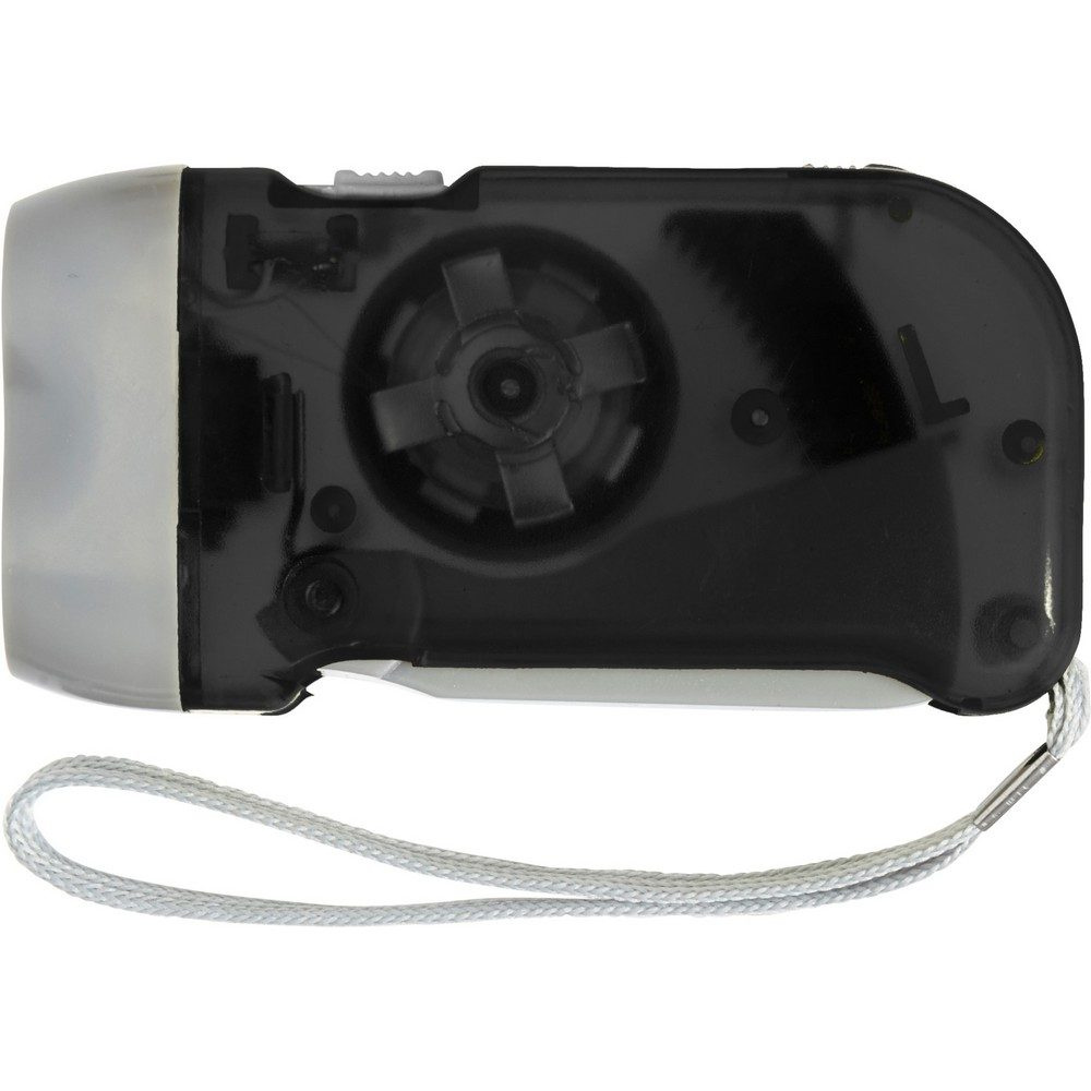 Dinamo lukturītis ar 2 LED gaismām, melns, produkta attēls
