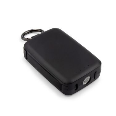 Power bank 4000 mAh, karabīne un 1 W lukturis | Dimetrice, melns, produkta attēls (3)