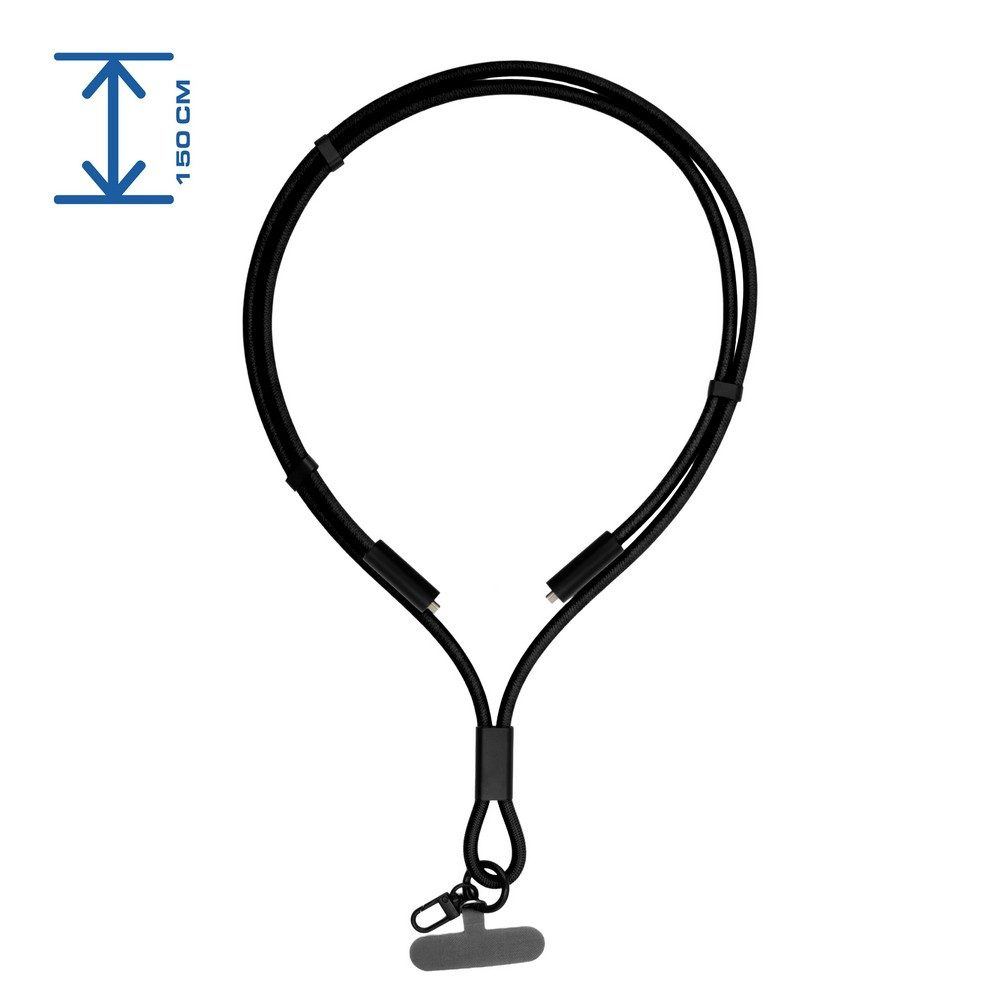 Telefona siksniņa ar datu pārsūtīšanas un uzlādes kabeli | Bassam, produkta attēls (1)