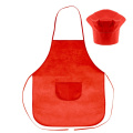 Pavāra komplekts, virtuves priekšauts un pavāra cepure, bērnu izmērs | Nedina, sarkans