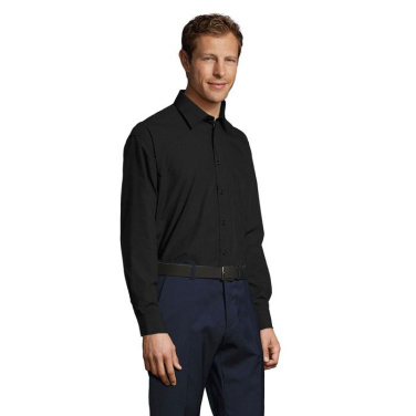 BALTIMORE POPLIN VĪRIEŠU KREKLS, Melns, 4XL, produkta attēls (2)
