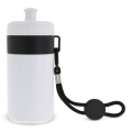 Sporta pudele ar malu un aukliņu 500 ml, balts / melns