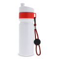 Sporta pudele ar malu un aukliņu 750 ml, balts / sarkans