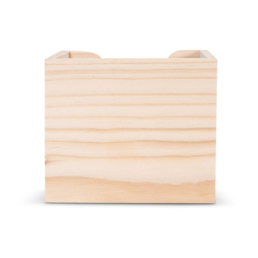 Papīra bloks 10x10x8.5 cm koka kubu kastītē, daba, produkta attēls (2)