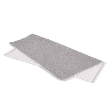 Ātri žūstošs dvielis R-PET 70 x 140 cm sublimācijas tehnikā, balts / pelēks, produkta attēls (4)