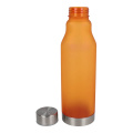 R-PET pudele ar matētu pārklājumu 600 ml, ekru / Oranžs